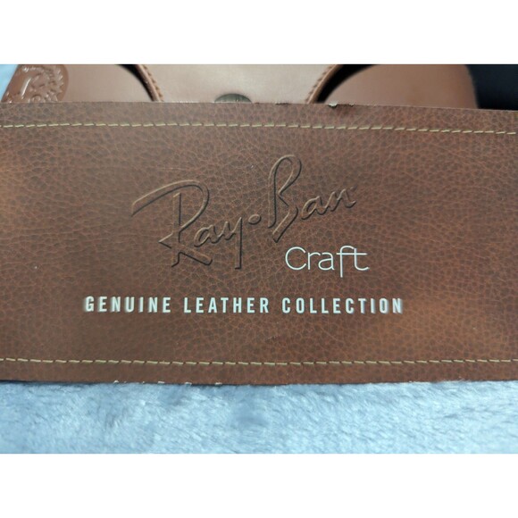 RAY-BAN SUNGLASSES GENUINE LEATHER CASE AND HARD BOX MADE IN ITALY FREE SHIPPING - Picture 8 of 8